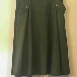Rockabilly vintage-style green pocketed skirt